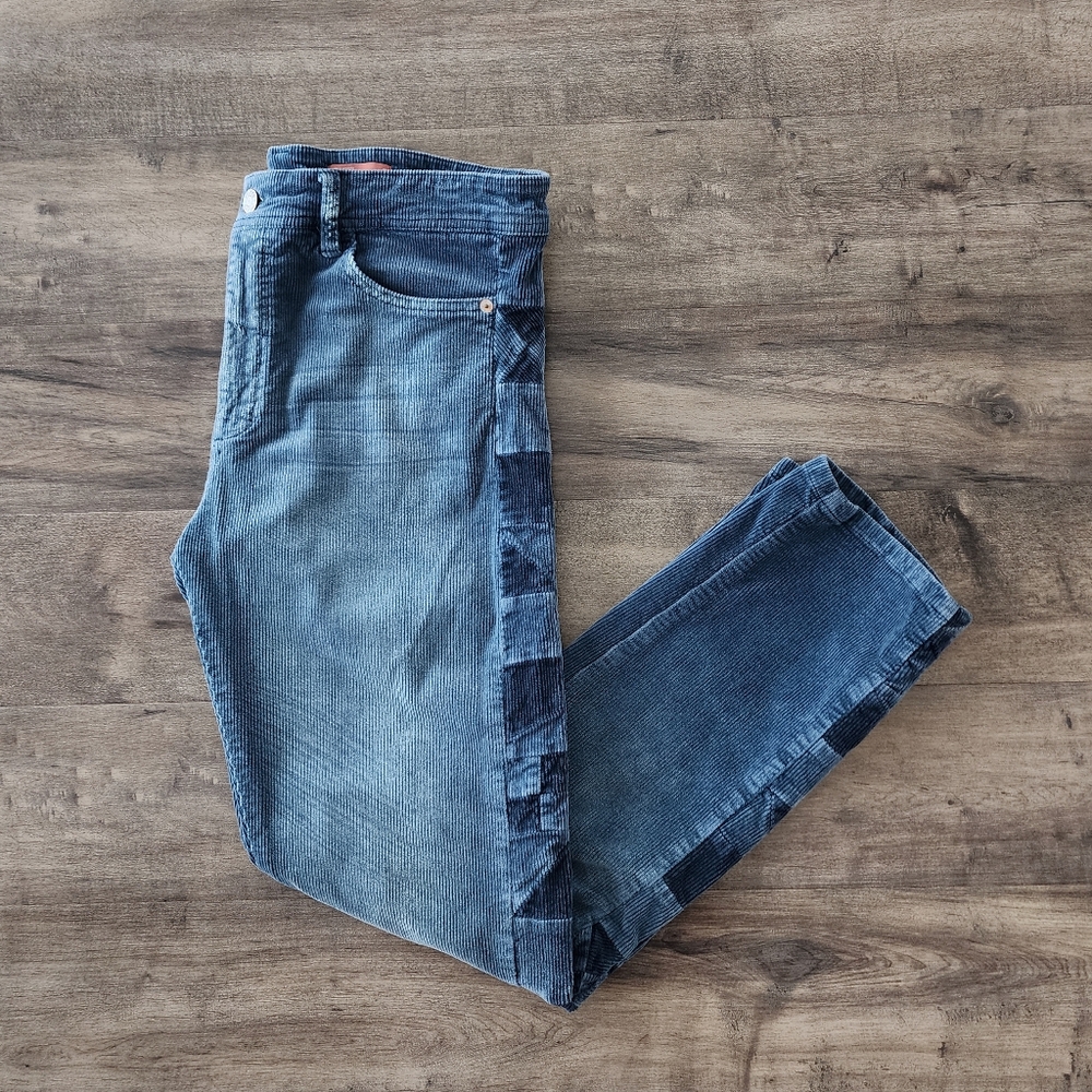 Pilcro Slim Boyfriend Crop Corduroy Pants Blue Women's Size 27